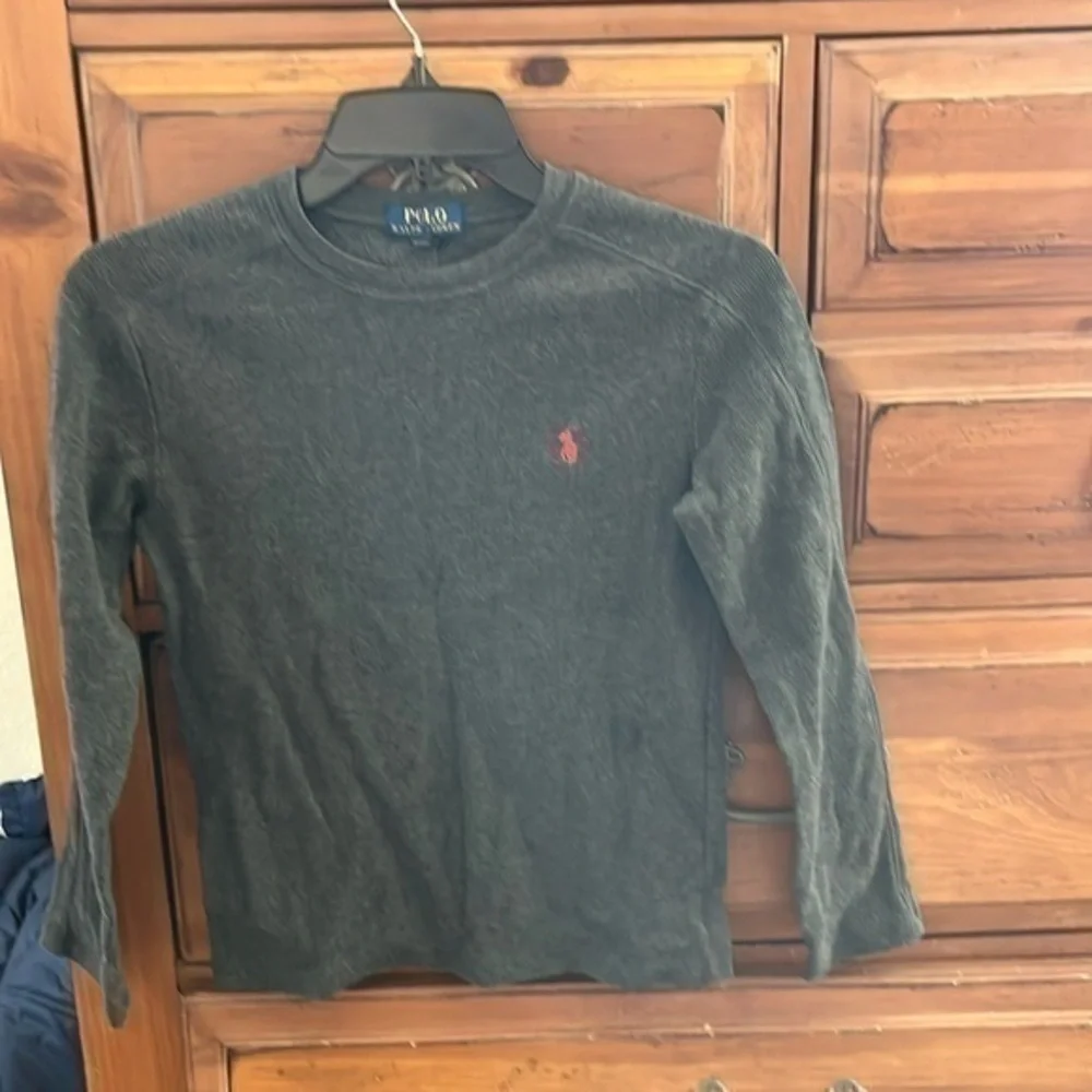 Ralph Lauren EUC Boy’s Gray Thermal Tee Size M (10)